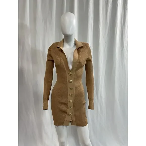 Retrofete 'Mimi' Tan Dress Size S - Picture 2 of 5